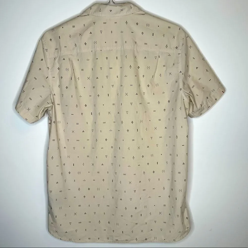 North Face Cream-Gray Patterned SS Shirt‎ in XL